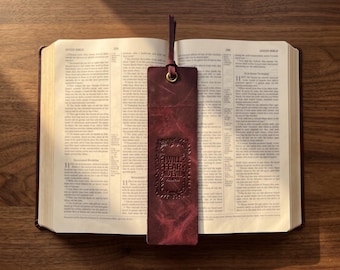 I Will Fear No Evil Leather Bookmark – Full-Grain Cowhide Bible Verse Tassel