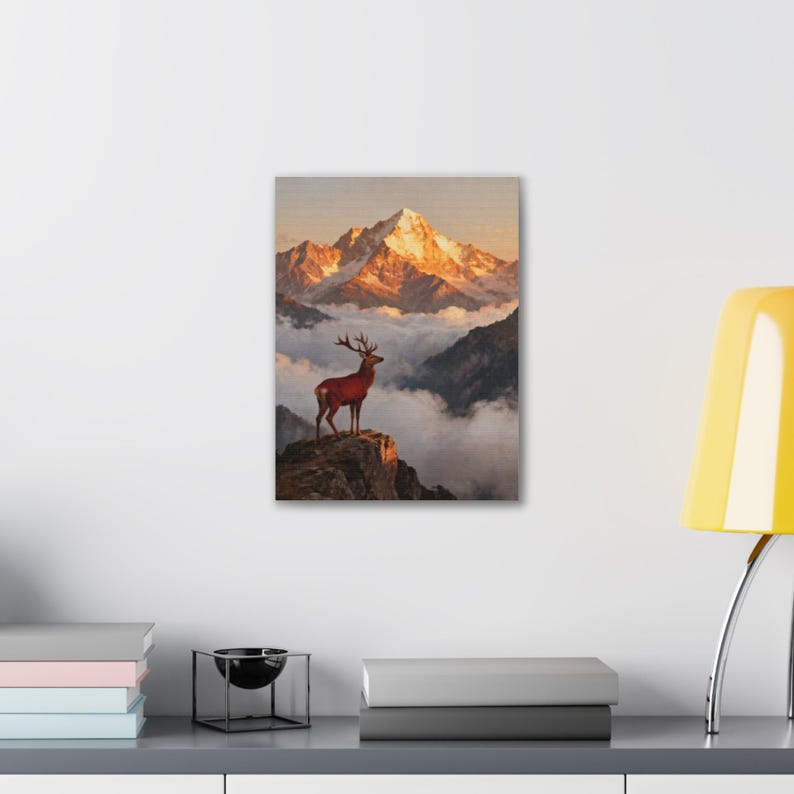 Hinds Feet on High Places Canvas | Habakkuk 3:19 Deer Mountain Wall Art, Christian Strength Gift, Scripture Decor image 3