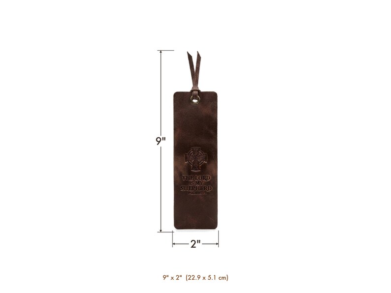 The Lord is My Shepherd Leather Bible Bookmark – Psalm 23:1, Full-Grain Cowhide Tassel image 6