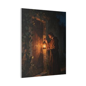 Behold I Stand at the Door Canvas Wall Art | Revelation 3:20, Christian Wall Decor, Lantern Art, Faith Gift for Home image 10