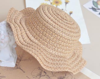 Sombrero de paja en miniatura: Accesorios para muñecas BJD - Escalas 1/6, 1/4 minifee y 1/3 Smart Doll