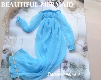 Pretty Mermaid Dress Bjd Doll 12inch 1/6 1/4 MSD minifee 1/3 Girl Smart Doll Custom Doll Clothing W113