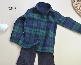Camisa a cuadros BJD: 1/6, figura de 12'' 1/4 MSD, 1/3 SD13 Uncle SSDF ID75 Ropa para muñecas