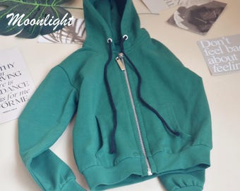 BJD Doll Hoodie: Casual Zip-Up Top, 1/6 1/4 1/3 Uncle ID75 Custom Doll Clothing
