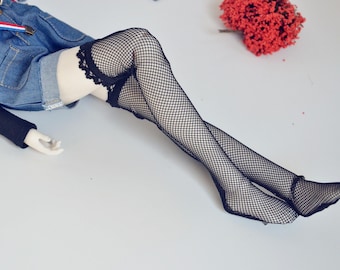 BJD Doll Stockings: Fishnet Lace Top for 1/6, 1/4, 1/3 Scale Dolls