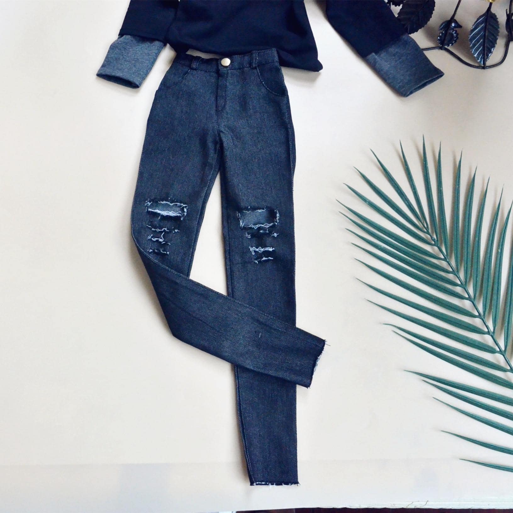 Bjd Doll Hole Jeans Pants 1/6 1/4 MSD 1/3 SD17 Smart  Doll  Uncle ID75 Custom Doll Clothes b77