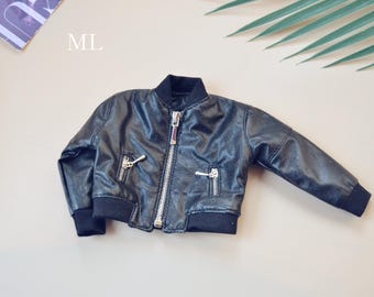 BJD Doll Leather Motorcycle Jacket & Tank Top: 1/4, 1/3, SD17, ID75 Sizes