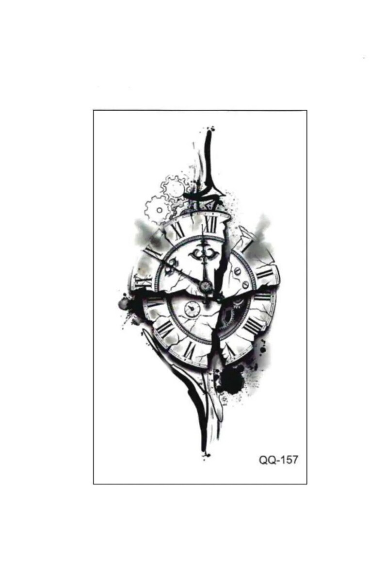 Clock Shaped Neck Arm Body Tattoo - Etsy