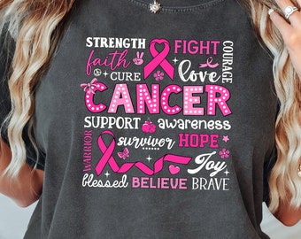 Comfort Colors Breast Cancer Awareness Shirt, Cancer Survivor Shirt, Pink Ribbon Shirt, Cancer Fighter T-Shirt, Cancer Warrior Gift