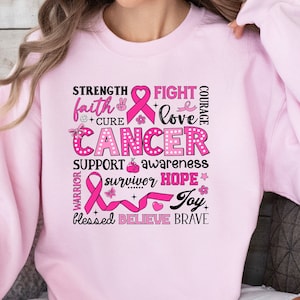 Breast Cancer Awareness Sweatshirt, Cancer Survivor Sweater, Pink Ribbon Sweatshirt, Cancer Fighter Sweatshirt, Cancer Warrior Gift