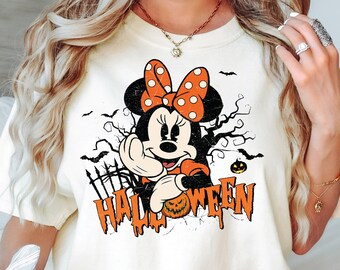 Disneyland Halloween Shirt, Comfort Colors Disney Minnie Halloween Shirt, Minnie Ghost Shirt, Vintage Halloween Shirt, Minnie Spooky Shirt