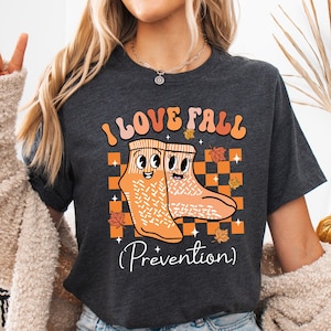 I Love Fall Prevention Shirt, Thanksgiving Nurse Shirt, Fall Nurse T-Shirt, Physical Therapy Tee, Fall Risk DPT SPT Pta Shirt, OT Shirt
