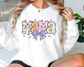 Easter Mama Sweatshirt, Mom Easter Sweatshirt, Easter Gift For Mom, Mama Bunny Sweatshirt, Easter Pregnancy Reveal Gift for New Mom Sweater