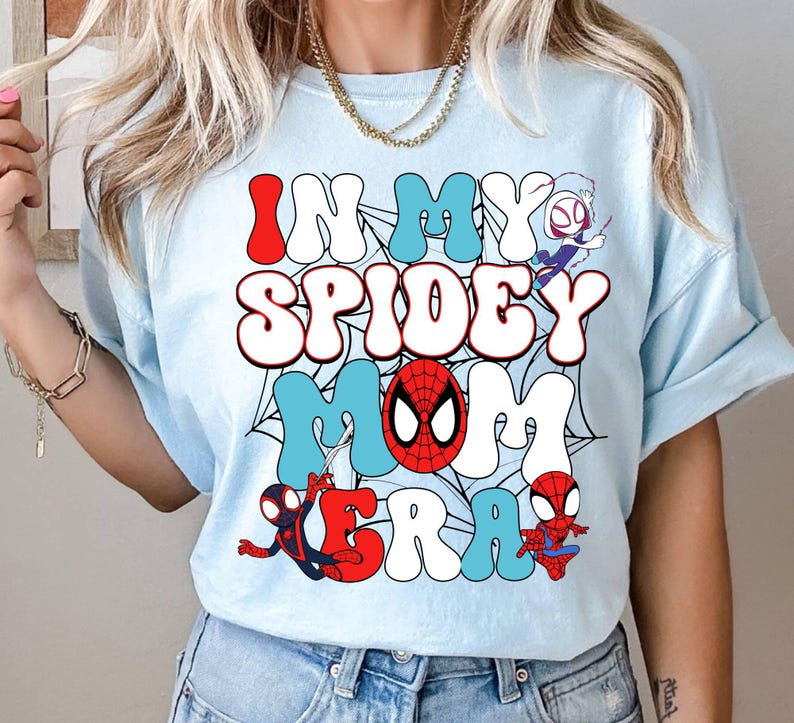 Comfort Colors Super Mom Birthday Gift Mothers Day Shirt In my Spidey Mom Era Shirt, Family Matching Spider Shirt, Funny Mother's Day Shirt bild 4