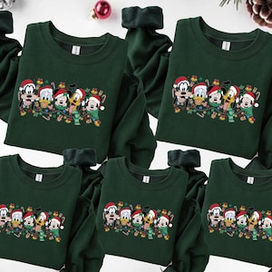 Vintage Mickey And Friends Christmas Sweatshirt, Disney Christmas Family Sweaters, Disney Christmas Sweater, Disney Trip Sweater, Xmas Gift