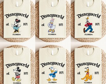 Customize Disneyworld Retro 1971 Shirt,Mickey And Friend Shirt,Disney All Characters Shirt,Disney Group Shirt,Disney Matchng Tee,Disney Trip