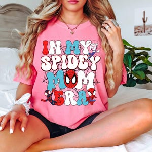 Comfort Colors Super Mom Birthday Gift Mothers Day Shirt In my Spidey Mom Era Shirt, Family Matching Spider Shirt, Funny Mother's Day Shirt bild 8