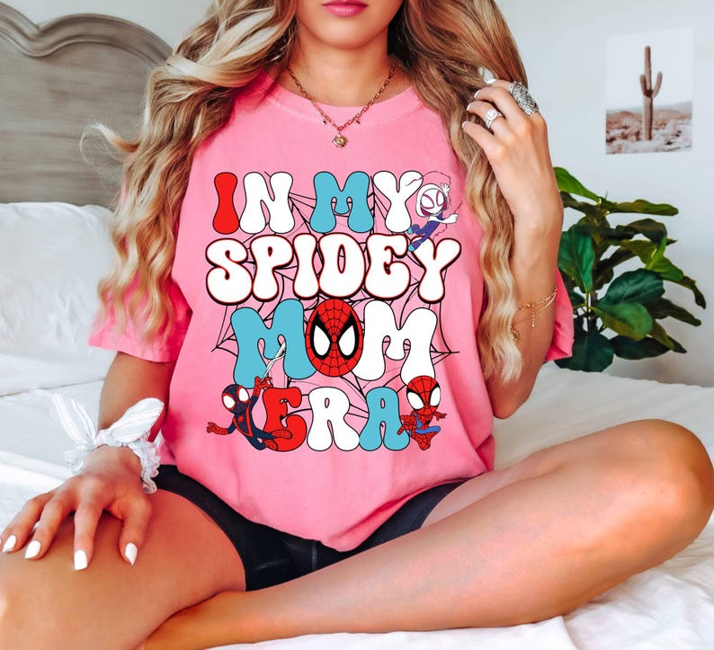 Comfort Colors Super Mom Birthday Gift Mothers Day Shirt In my Spidey Mom Era Shirt, Family Matching Spider Shirt, Funny Mother's Day Shirt bild 8