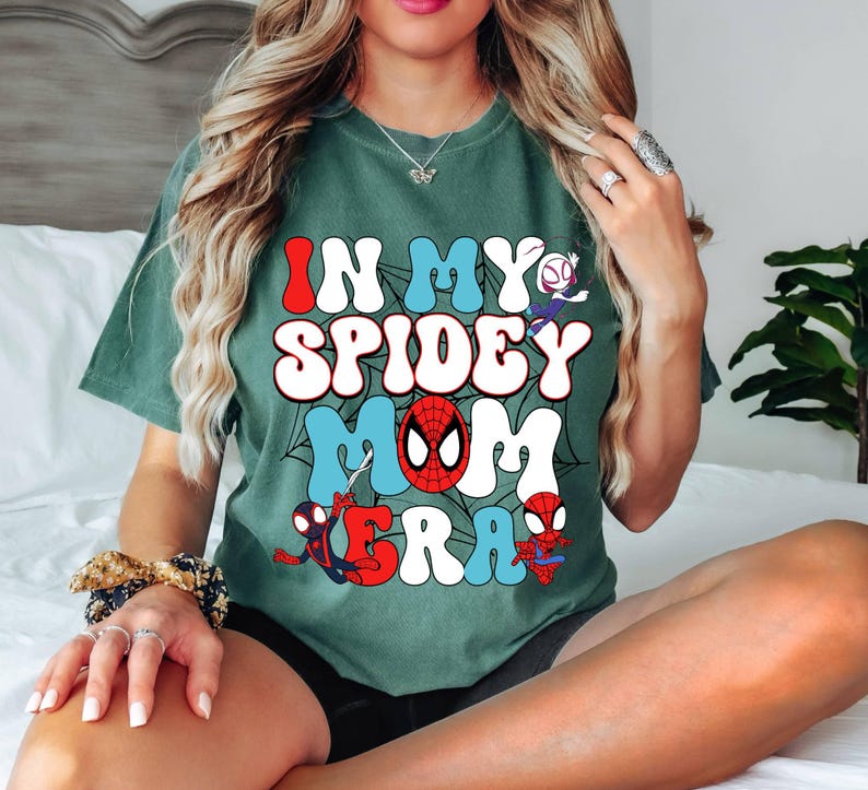 Comfort Colors Super Mom Birthday Gift Mothers Day Shirt In my Spidey Mom Era Shirt, Family Matching Spider Shirt, Funny Mother's Day Shirt bild 9