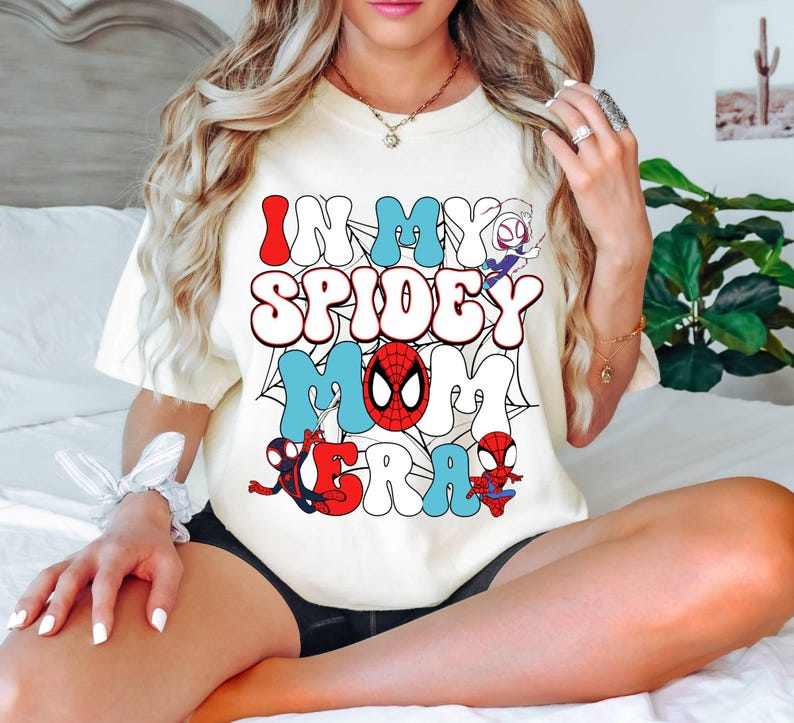 Comfort Colors Super Mom Birthday Gift Mothers Day Shirt In my Spidey Mom Era Shirt, Family Matching Spider Shirt, Funny Mother's Day Shirt bild 2
