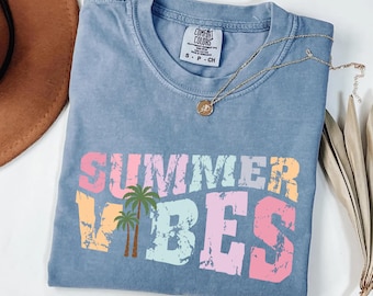 Comfort Colors® Summer Vibes Shirt, Summer Shirt, Trendy Shirt, Hello Summer Shirt, Best Gifts for Her, Beach Shirt