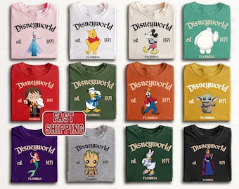 Retro Disneyworld 1971 Shirt,Mickey And Friend Shirt,Disney All Characters Shirt,Disney Group Shirt,Disney Matchng Tee,Disney Trip