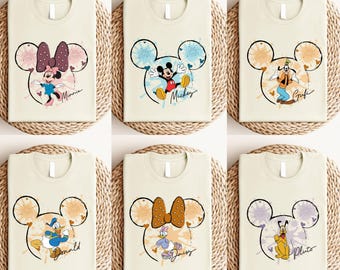 Retro Disneyland All Characters Shirt,Mickey and Friends Disney Shirt,Disneyworld Family Matching Shirt,Couples Shirts for Disneyland