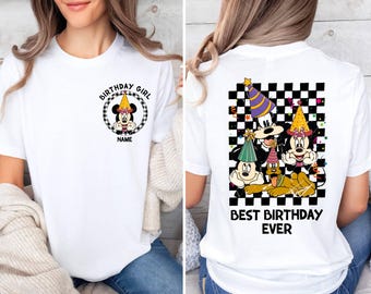 Custom Disney Birthday Shirt, Personalized Mickey & Friends Birthday Trip Shirt,Disney Birthday Squad Shirt,Disney Birthday Boy and Girl Tee