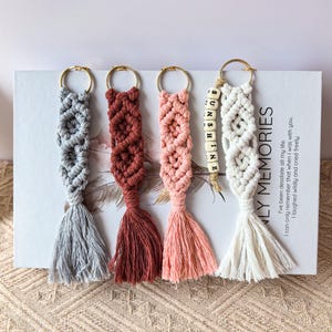 Keychain Bag Charm, Handmade Tassel  Bohemian Keychain, Personalized Custom Name Gift for Back to School Gift, Bridesmaid Gifts, Galentine