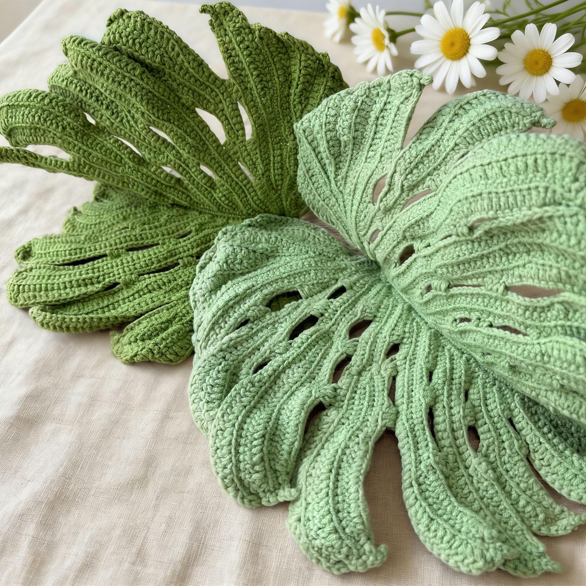 32 Monstera Crochet Patterns for Tropical Leaves, Wall Hangings, and Potted Plants 12 Monstera Crochet Pattern