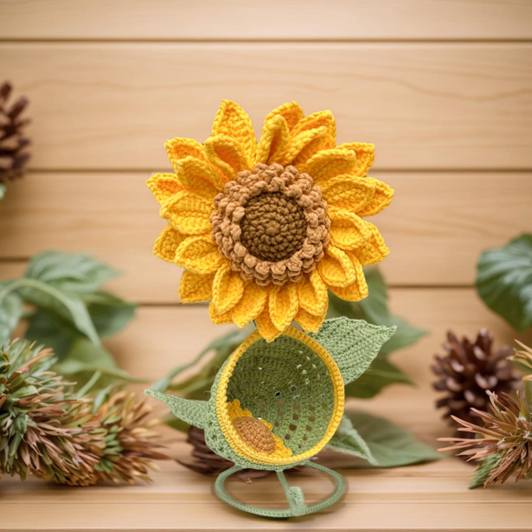 Planta de crochê, girassol de crochê de 20 presentes de