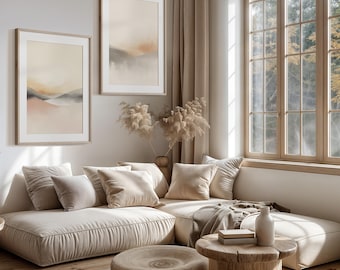 Japandi Beige Wall Art Set – Minimalist Abstract Prints (Digital Download)