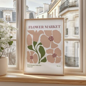 Flower Market Prints Wall Art, Flower Market Poster, Flower Market Print, Colorful Flower Gallery Poster Series, Digital Download
