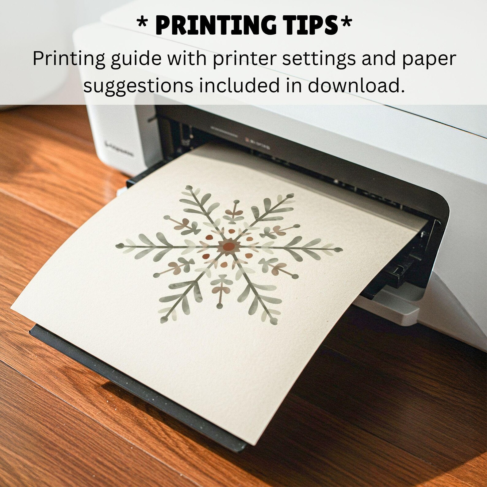 Visual Reference: Scandinavian Snowflake Printable Wall Art