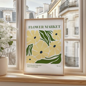 Flower Market Prints Wall Art, Flower Market Poster, Flower Market Print, Colorful Flower Gallery Poster Series, Digital Download