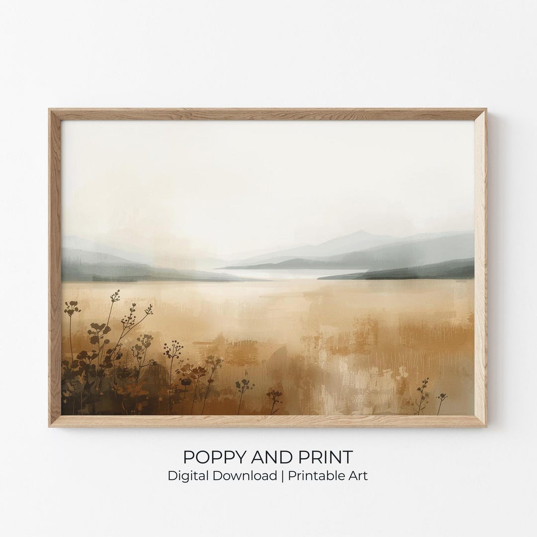 Minimalist Abstract Landscape Printable Wall Art Neutral Modern Calm ...