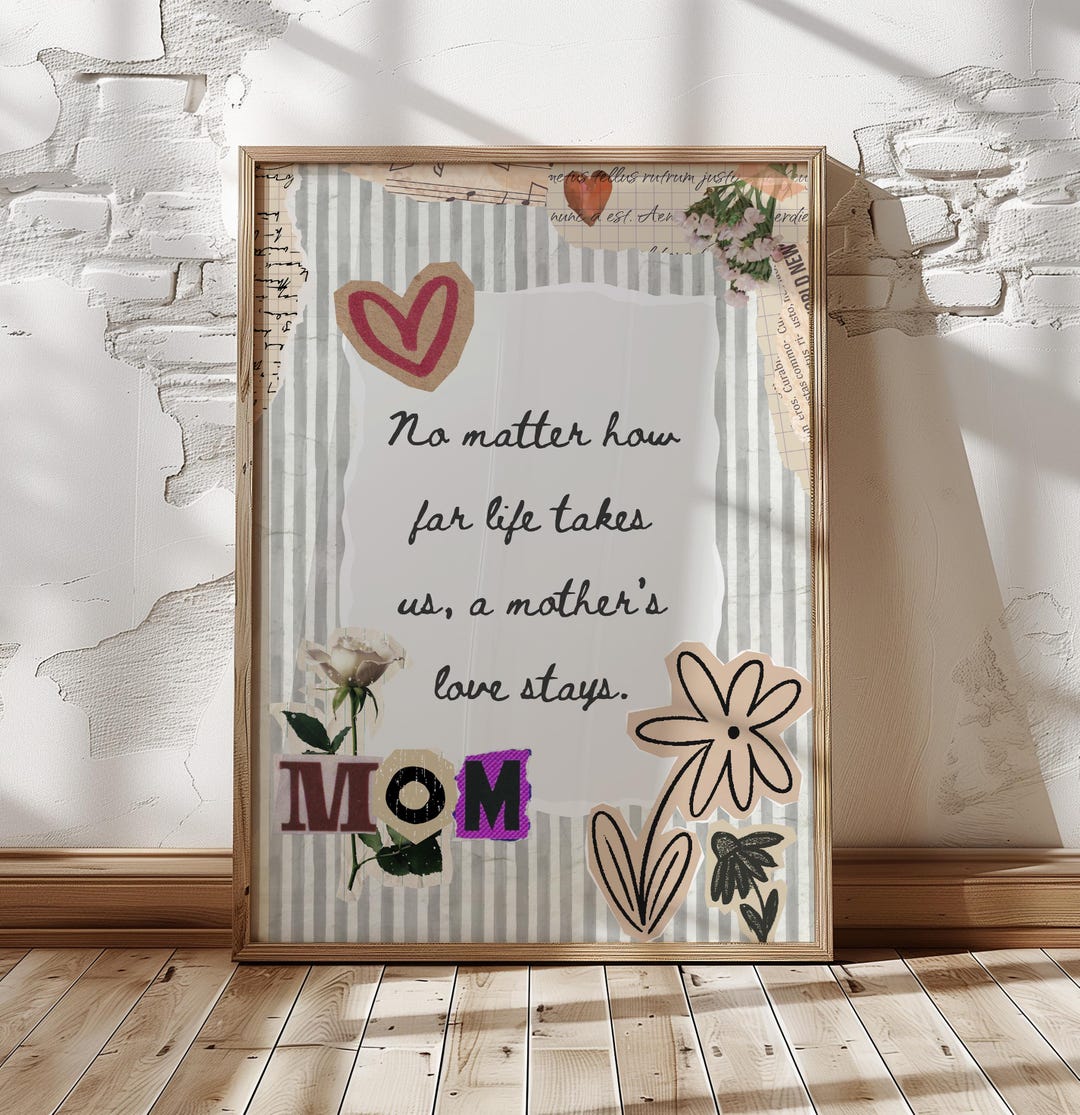 Mothers Day Slogan Wall Art Printable Floral Quote Vintage Scrapbook ...
