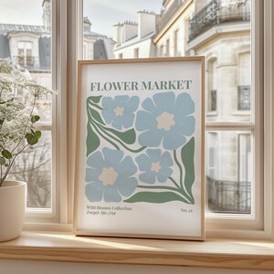 Flower Market Printed Poster, Flower Market Prints Wall Art, Botanical Wall Art