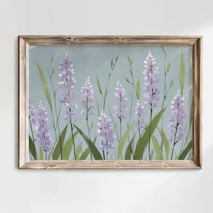 Modern Southern Lilac Wall Art, Purple Wildflower Print, Grandmillennial Botanical Decor
