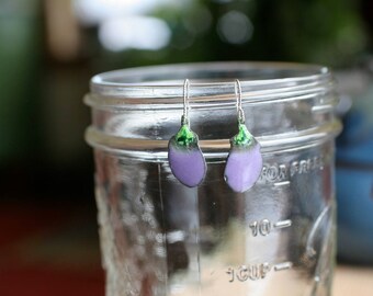 Série jardin - boucles d’oreilles aubergines