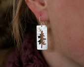 Half Moon Pine Rectangular Earrings