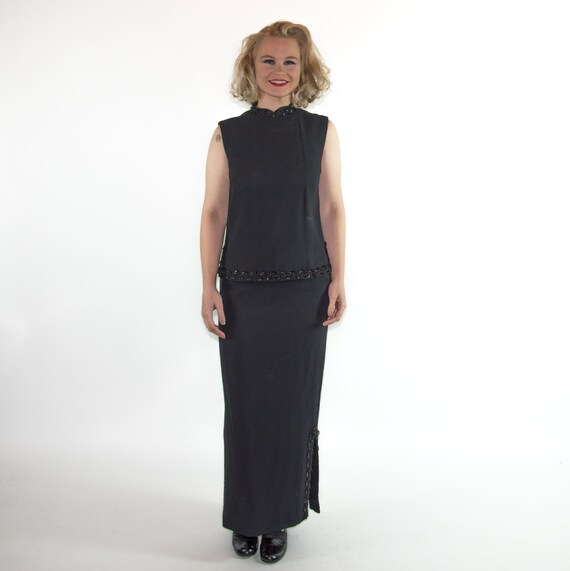 Vintage 1950s Black Alfred Werber Maxi Formal Skirt Set Etsy