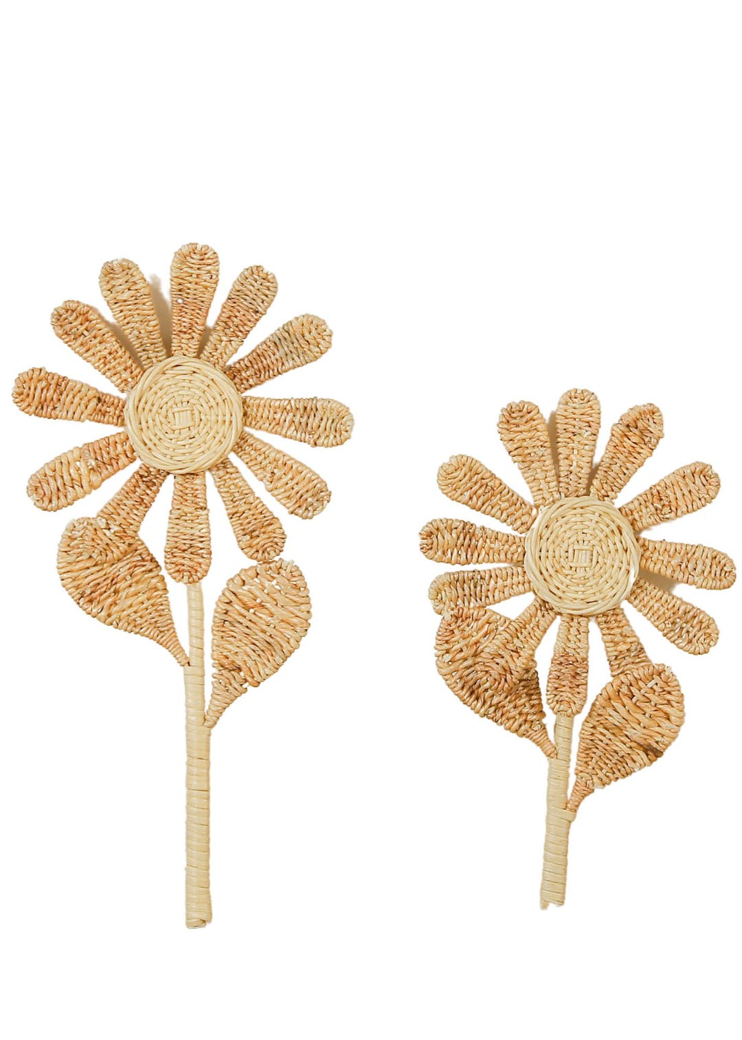 Rattan Flower Wall Decor | Boho Nursery Art, Set of 2 - Etsy