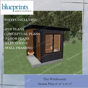 6&#39;-0&quot; x 6&#39;-0&quot; Sauna Plans-Conceptual with 2&#39;-0&quot; entry deck