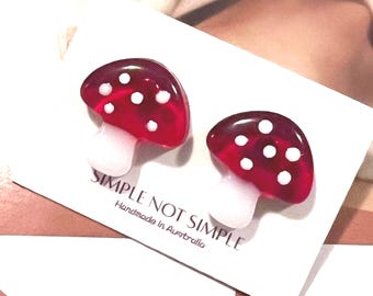 Resin Mushoom Earring Studs