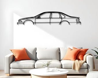 Decoración de garaje Impala 1966 para amantes de los coches, siluetas de coches, arte de pared de metal, regalo para amantes de los coches, regalo para velocistas
