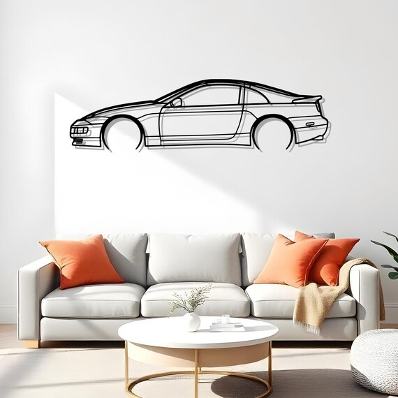 300ZX 1990 Detailed Garage Wall Art for Men, Car Enthusiast