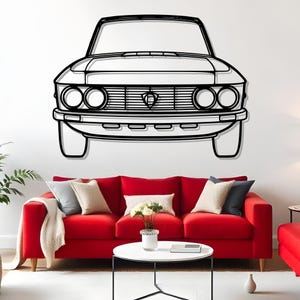Fulvia 1973 Front Garage Setup Car Wall Art, Metal Silhouette For Auto Fans, Gift For Him, Garage Vibes, Gift For Him, Petrolhead Gift
