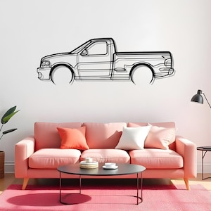 Lightning SV F150 2004 Detailed Bold Garage Auto Wall Art, Car Enthusiast Silhouette Gift, Auto Enthusiast Art, Garage Style Art
