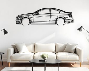 C63 AMG Metal Car Silhouette For Man Cave Decor